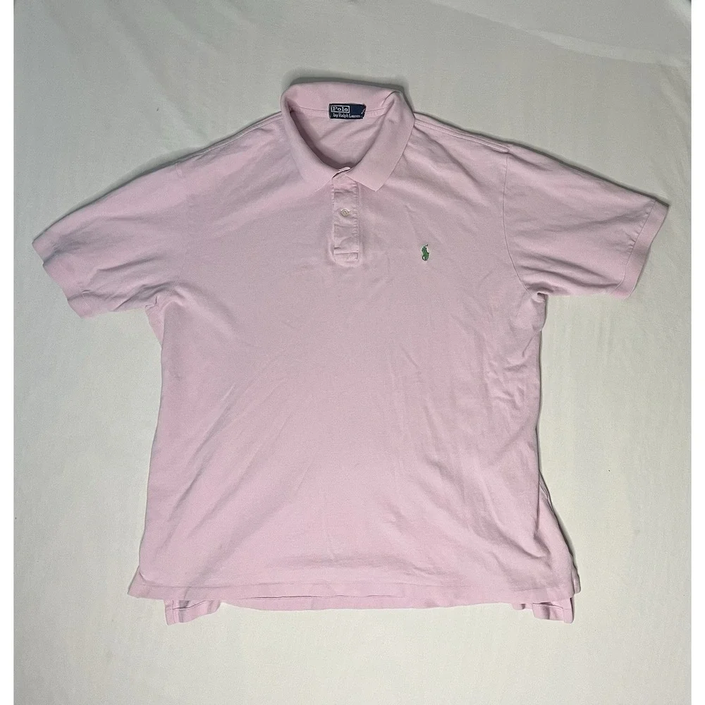Vintage Ralph Lauren Polo Shirt Men's Size 3XB BIG Pink Short Sleeve Preppy Pony